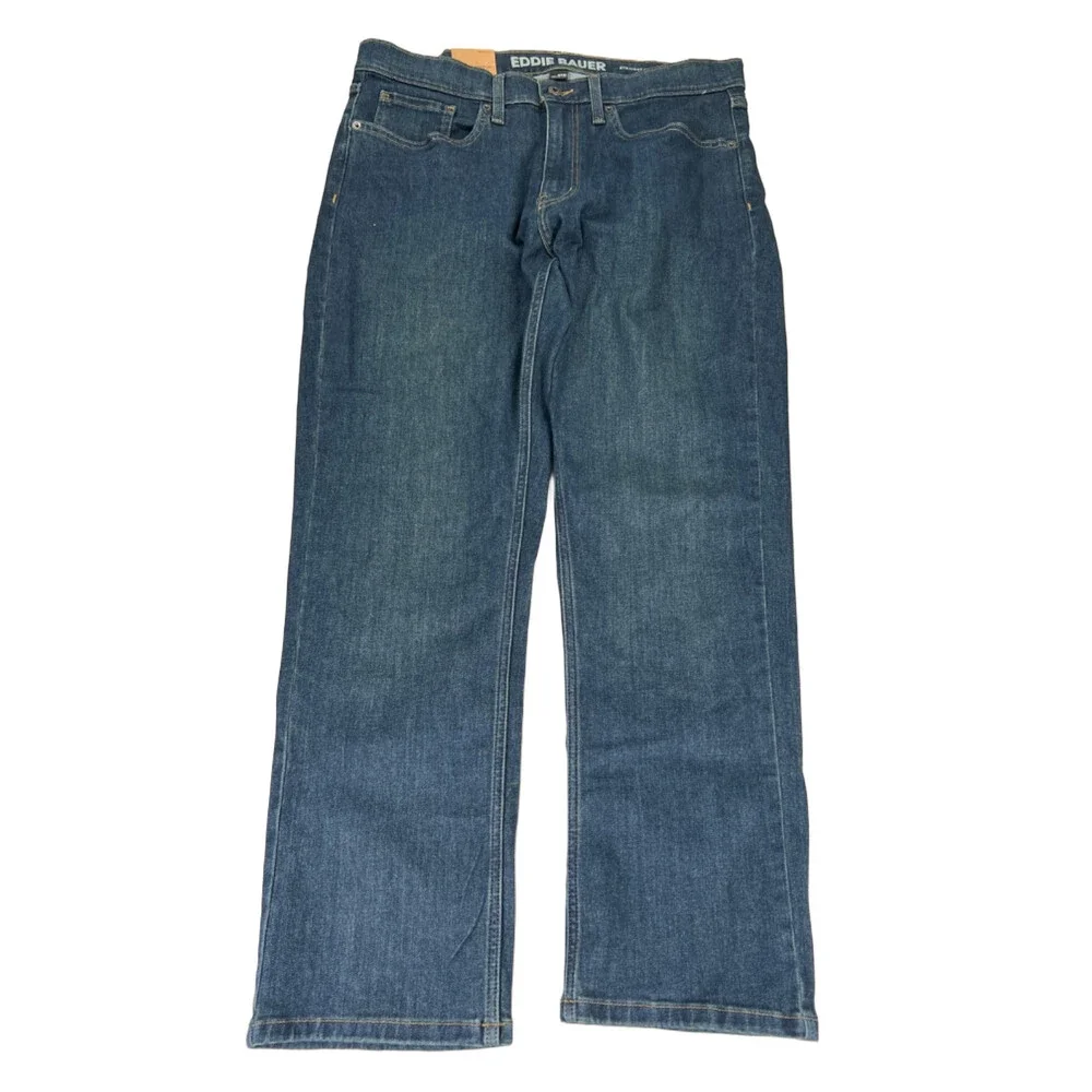 Eddie Bauer Men's Dark Wash Straight Fit Denim Jeans - 36x30